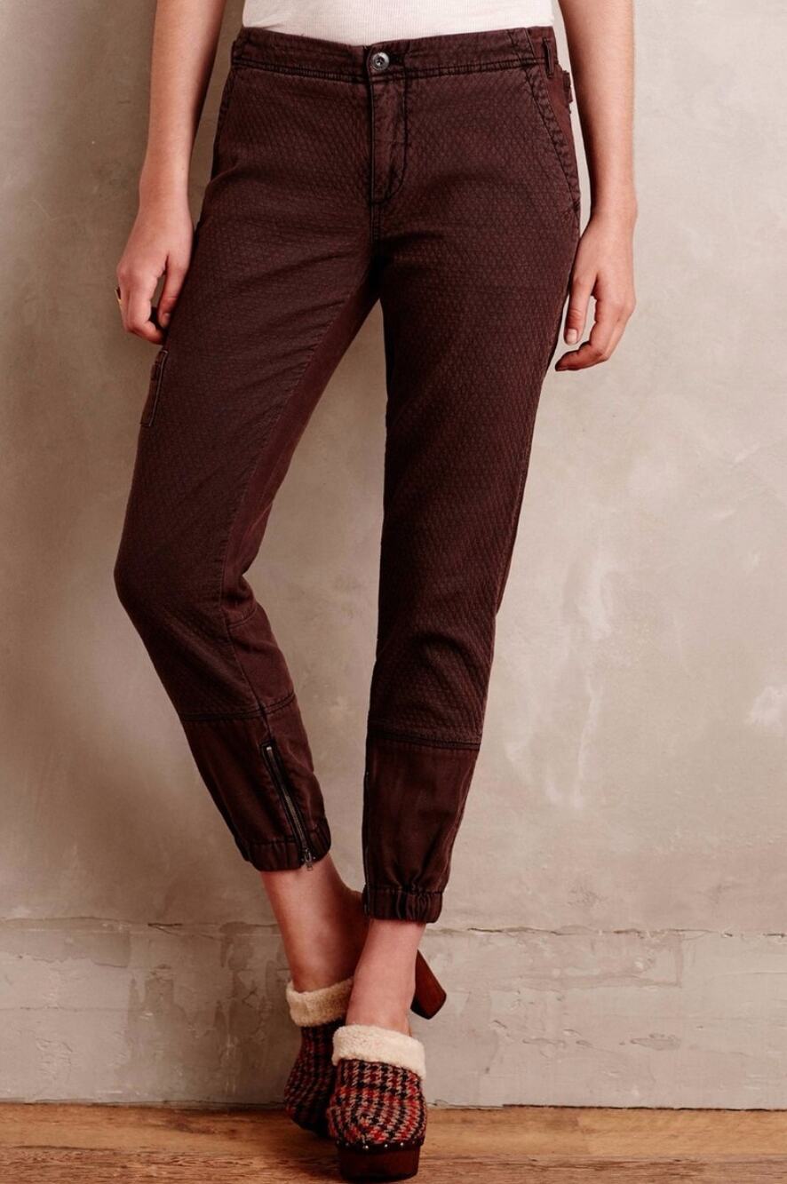 Hei Hei Anthropologie Brown Cargo Utility Twill Jogger Pants 28 Y2K Low Rise
